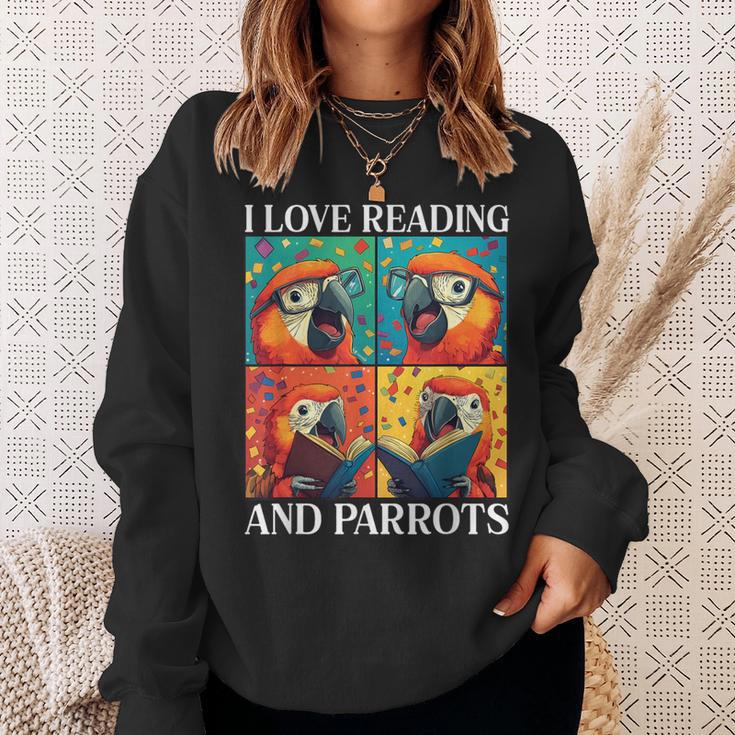 Parrot Love Reading And Parrots Child Book Lover Sweatshirt Gifts for Her