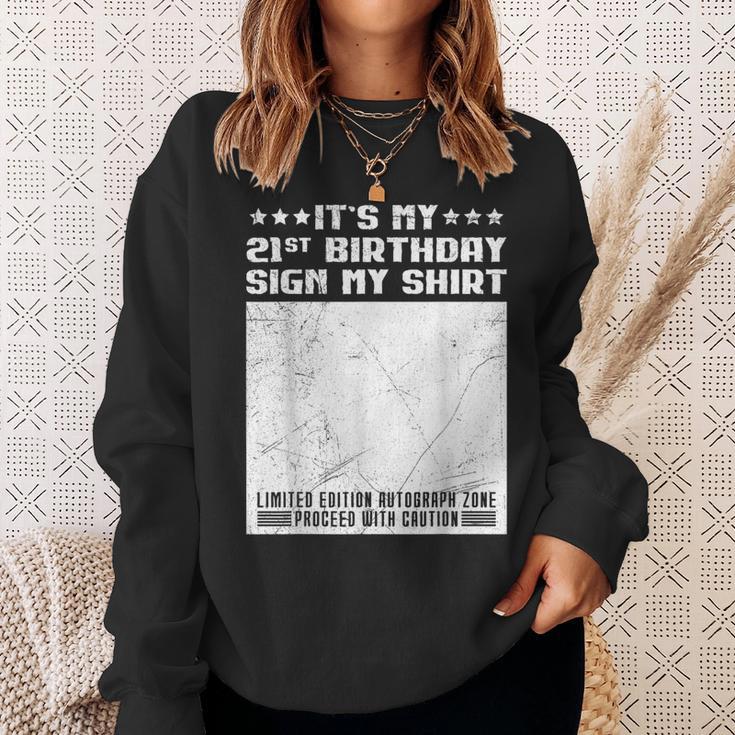 Party It's My 21st Birthday Sign My Shirt Guestbook Sweatshirt Gifts for Her