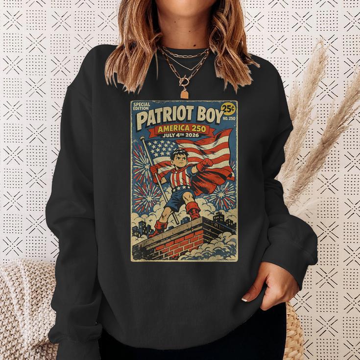 Patriot Boy America 250 July 4th 2026 Comic Book Style Shirt Sweatshirt Gifts for Her