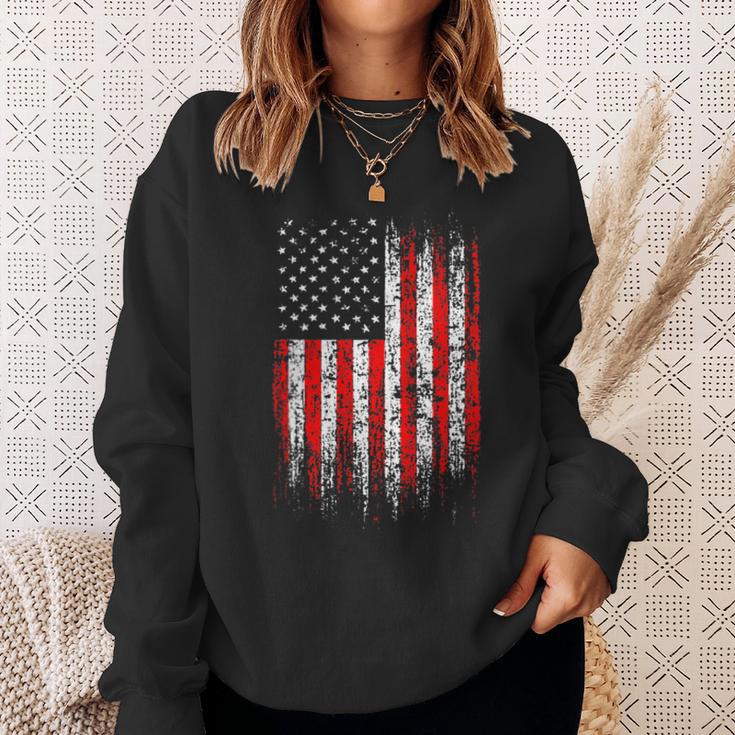 Patriotic 4Th Of July Pocket Usa American Flag On Back Of Sweatshirt Gifts for Her