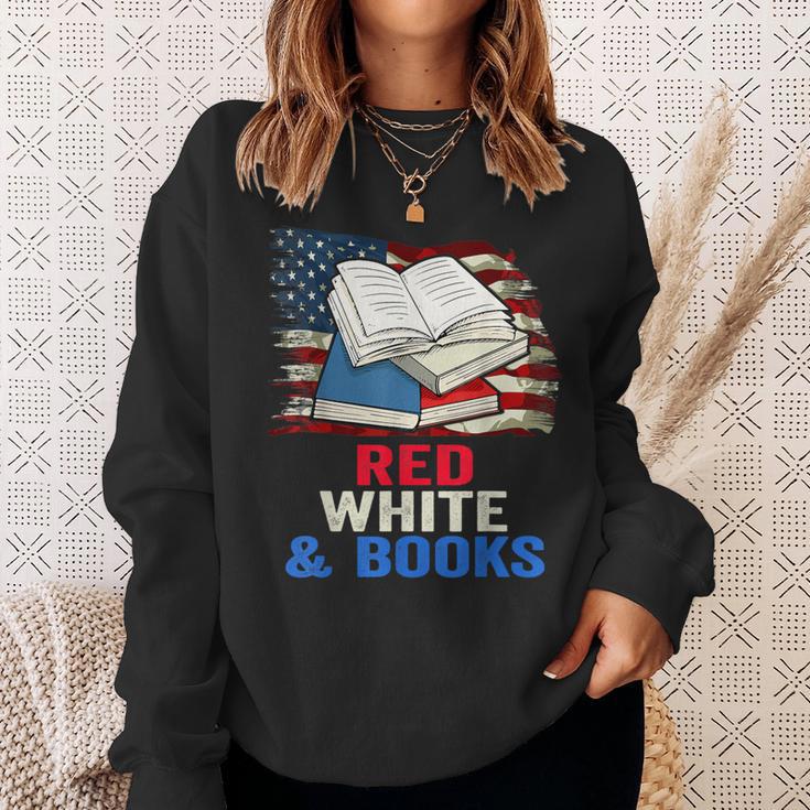 Patriotic Book Reader 4th Of July Bookworm American Flag For Women Kids Men Sweatshirt Gifts for Her