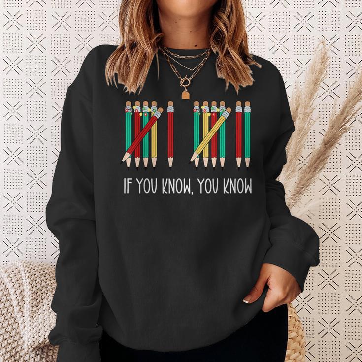 Pencil If You Know You Know 6 7 Reading Book Christmas Sweatshirt Gifts for Her