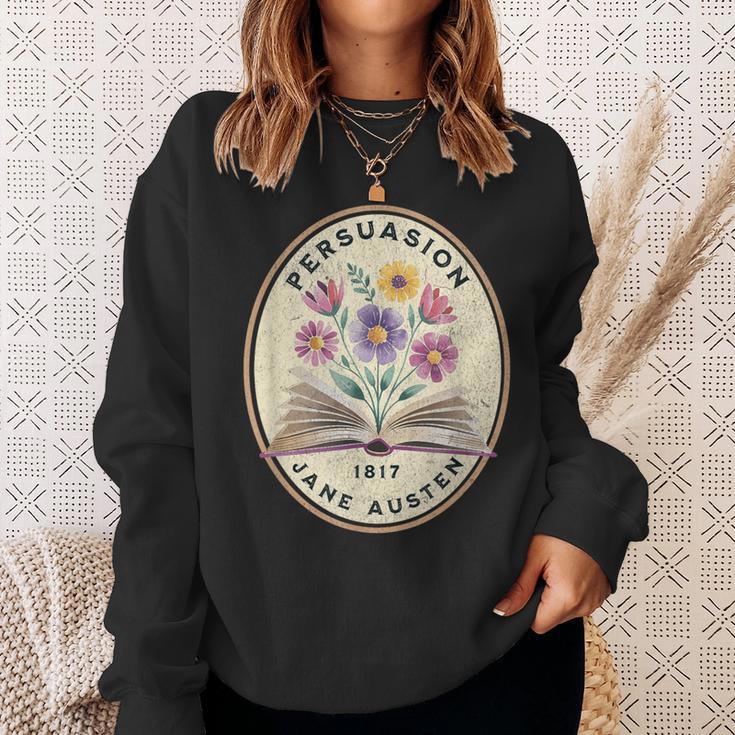 Persuasion Jane Austen Book Flowers Sweatshirt Gifts for Her Persuasion Jane Austen Book Flowers Sweatshirt Gifts for Her