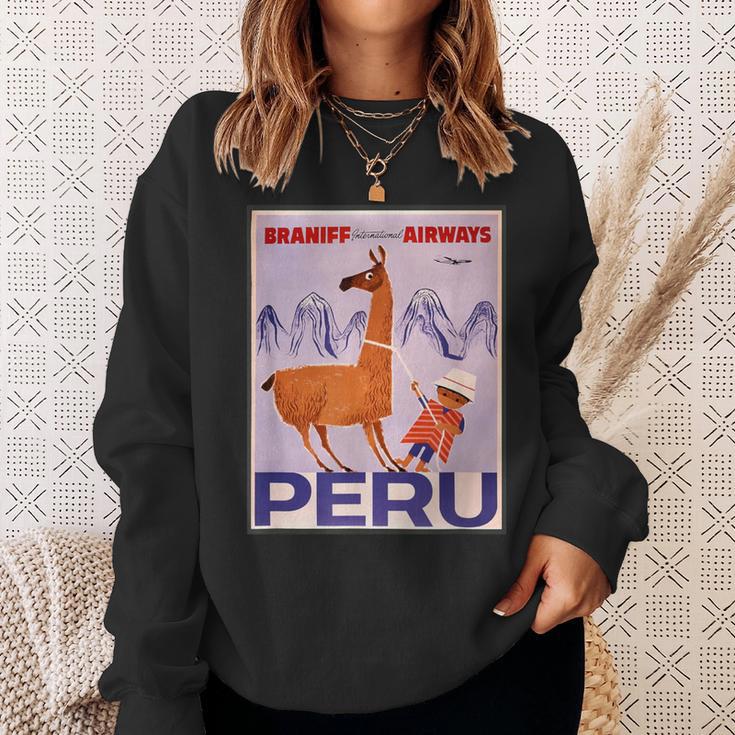 Peru レトロ ヴィンテージ 航空会社 トラベルポスター スウェットシャツ 彼女への贈り物