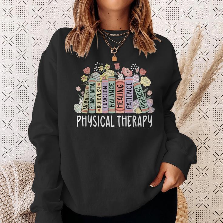 Physical Therapy Floral Book Easter PT Physical Therapist Sweatshirt Gifts for Her