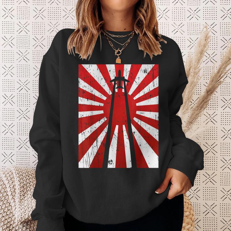 Pilot Plane Airport Air Traffic Controller Risingun Flag スウェットシャツ 彼女への贈り物