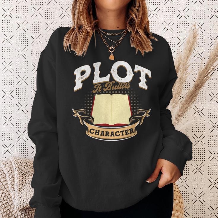 Plot It Builds Character Book Reading Sweatshirt Gifts for Her