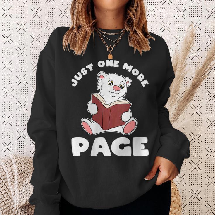 Polar Bear And Books Just One More Page Sweatshirt Gifts for Her