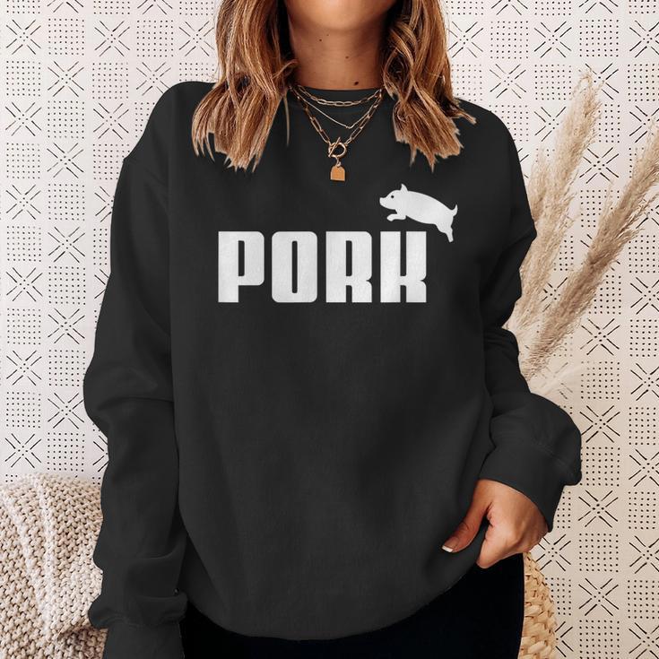 Pork – 面白いtシャツ Bbqスモーカーベーコン愛好家用 スウェットシャツ 彼女への贈り物