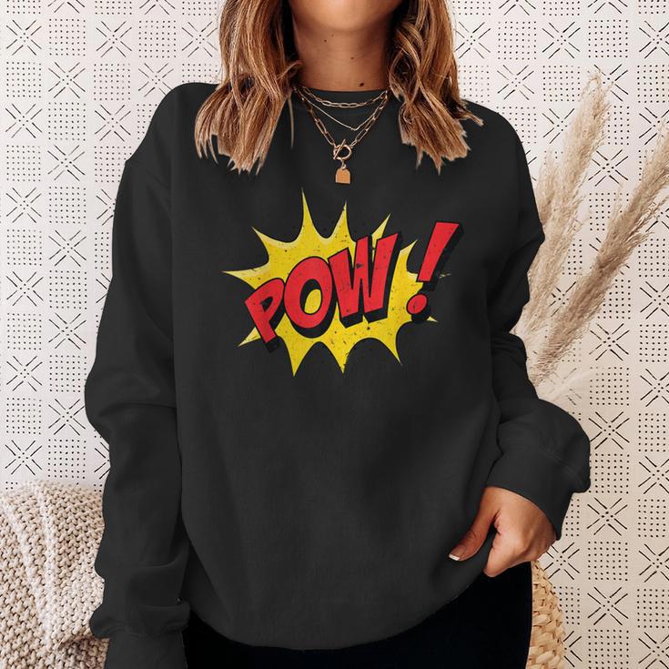 POW Comic Book Cartoon Pop Art Sweatshirt Gifts for Her POW Comic Book Cartoon Pop Art Sweatshirt Gifts for Her