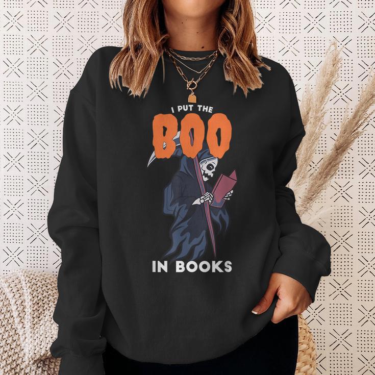 I Put The Boo In Books Halloween Librarian Sweatshirt Gifts for Her I Put The Boo In Books Halloween Librarian Sweatshirt Gifts for Her