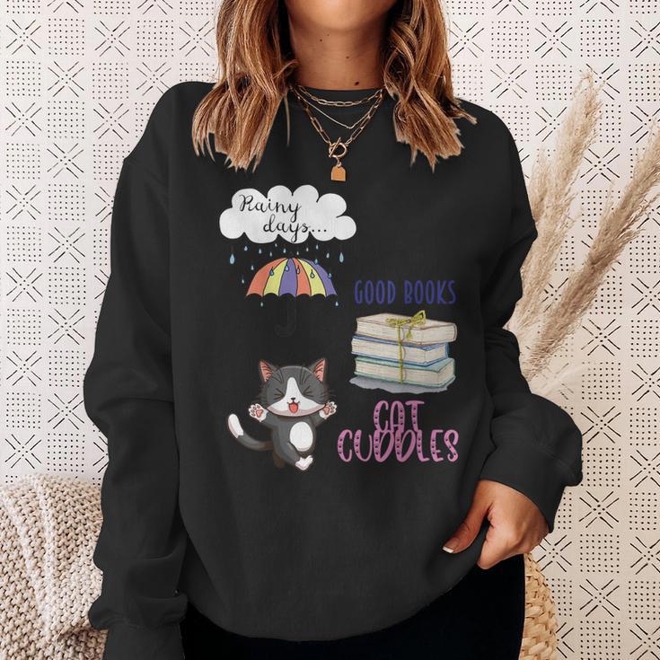 Rain Drops Rainy Days Umbrella Good Books Cute Cat Cuddles For Men Women Sweatshirt Gifts for Her Rain Drops Rainy Days Umbrella Good Books Cute Cat Cuddles For Men Women Sweatshirt Gifts for Her