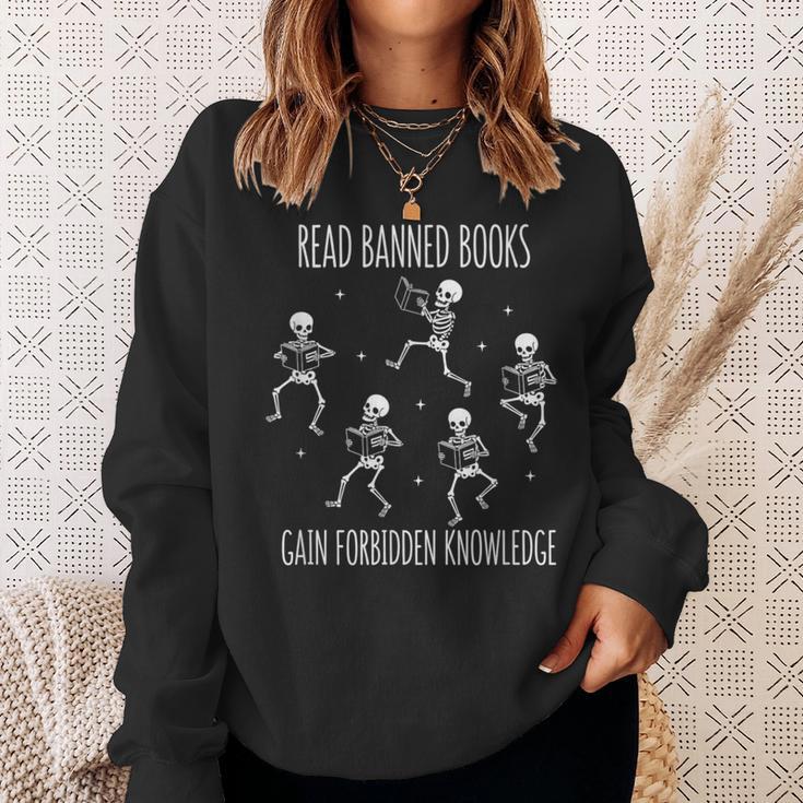 Read Banned Books Gain Forbidden Knowledge Skeletons Sweatshirt Gifts for Her Read Banned Books Gain Forbidden Knowledge Skeletons Sweatshirt Gifts for Her