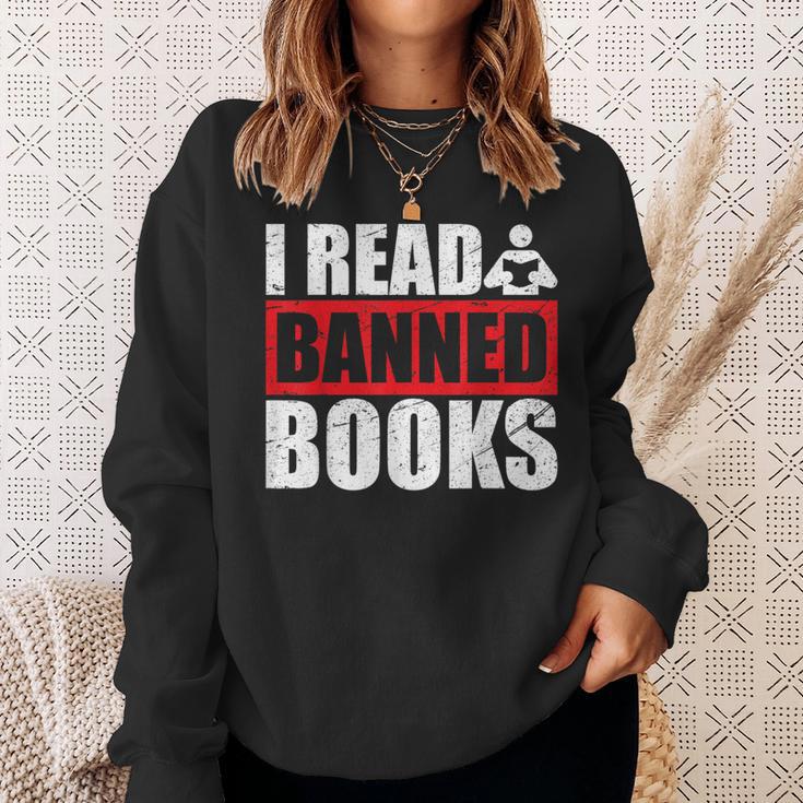 I Read Banned Books Readers Reading Sarcastic Sweatshirt Gifts for Her