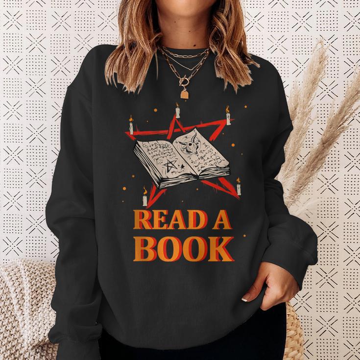 Read a Book Pentagram Satan Occult Goth Satanic Sweatshirt Gifts for Her