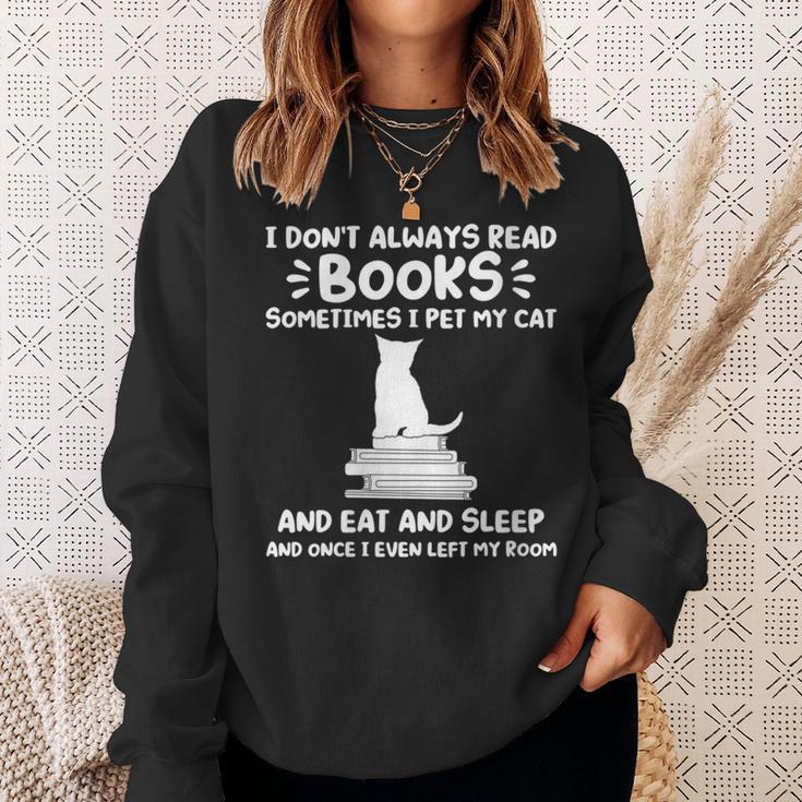 I Read Books & Pet My Cat Books & Cats Sweatshirt Gifts for Her