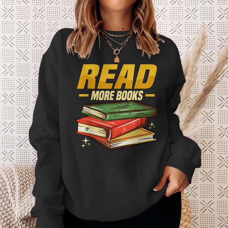 Read More Books Book Worm Library Nerds Librarian Sweatshirt Gifts for Her