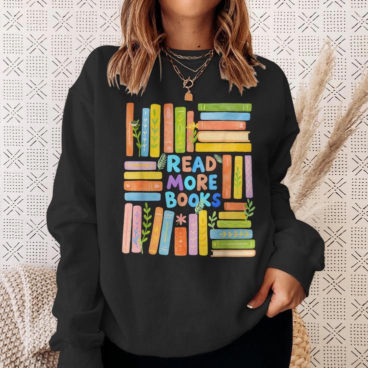 Read More Books Colorful Watercolor Reader Sweatshirt Gifts for Her