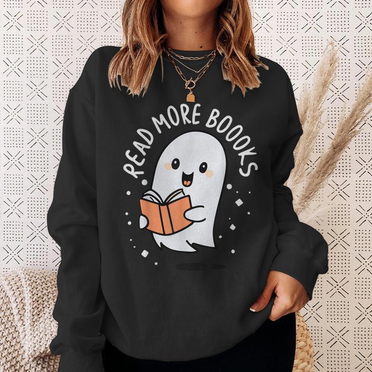 Read More Books Cute Ghost Halloween Teacher Sweatshirt Gifts for Her