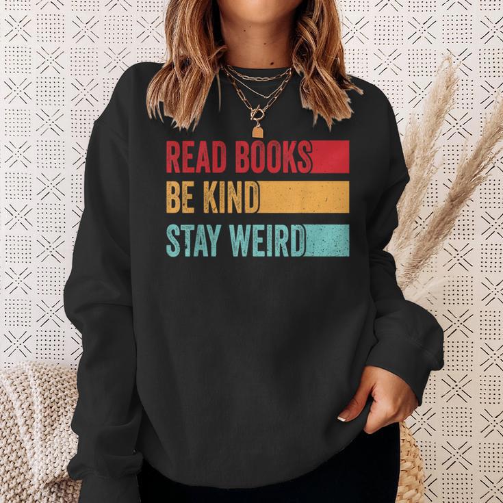 Read Books Be Kind Stay Weird Bookish Nerd Worm Lover Sweatshirt Gifts for Her Read Books Be Kind Stay Weird Bookish Nerd Worm Lover Sweatshirt Gifts for Her