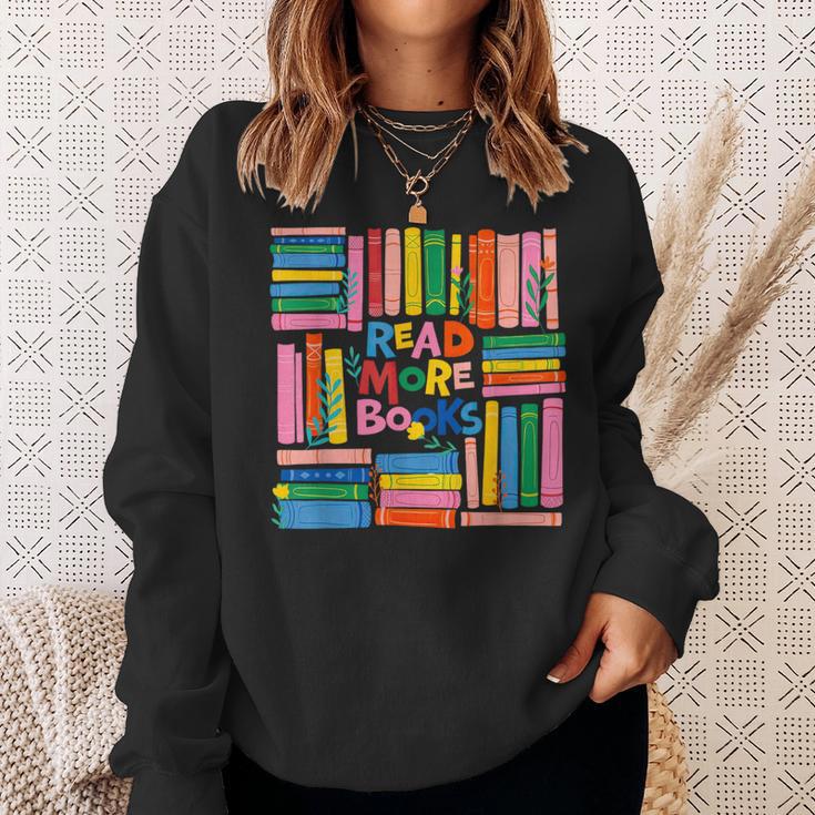 Read More Books Library Reading Literature Book Lover Nerd Sweatshirt Gifts for Her