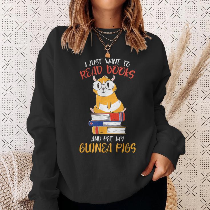 Read Books Pet Guinea Pigs Rodent Owner Lover Pet Sweatshirt Gifts for Her