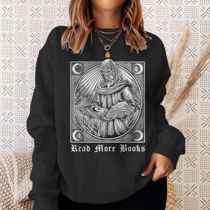 Read More Books Satan Book Leviathan Satanic Cross Devil Sweatshirt Gifts for Her