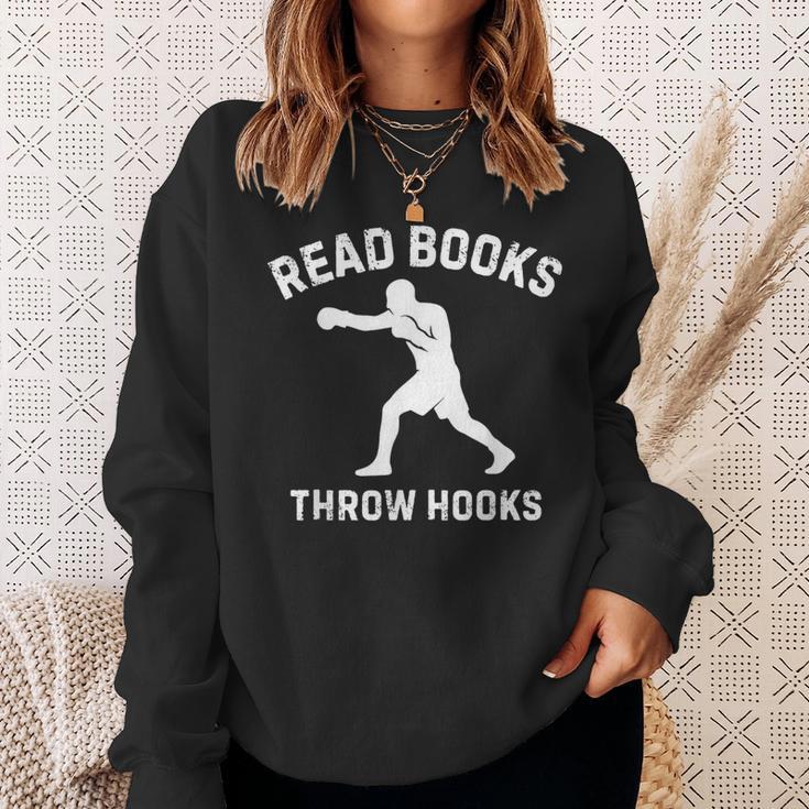 Read Books Throw Hooks Boxing Fighter Scholar Sweatshirt Gifts for Her