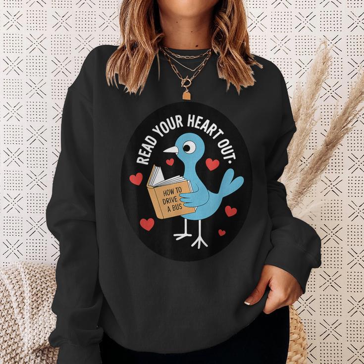Read Your Heart Out How To Drive A Bus Book Lover Reading Sweatshirt Gifts for Her