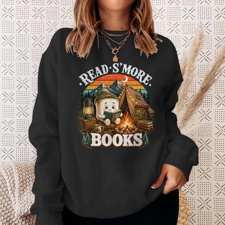 Read S'More Books Cute Campfire Reading Book Lovers Camping Sweatshirt Gifts for Her