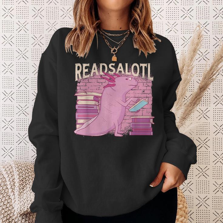READALOTL Read A Lot AXOLOTL Reader Books Axolotls Meme Sweatshirt Gifts for Her