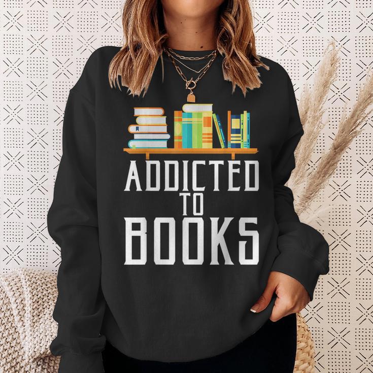 Reader & Library Apparel Addicted To Books Book Lover Sweatshirt Gifts for Her