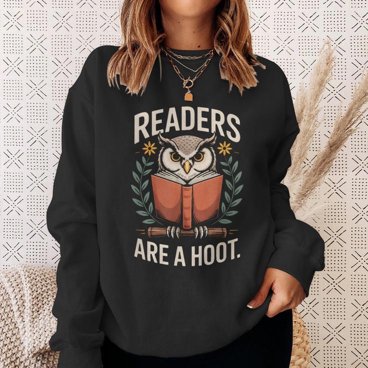Readers Are A Hoot Owl Book Lovers Sweatshirt Gifts for Her