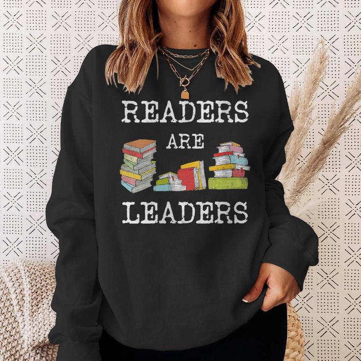 Readers Are Leaders Books Shirt Reading Teacher Librarian Sweatshirt Gifts for Her