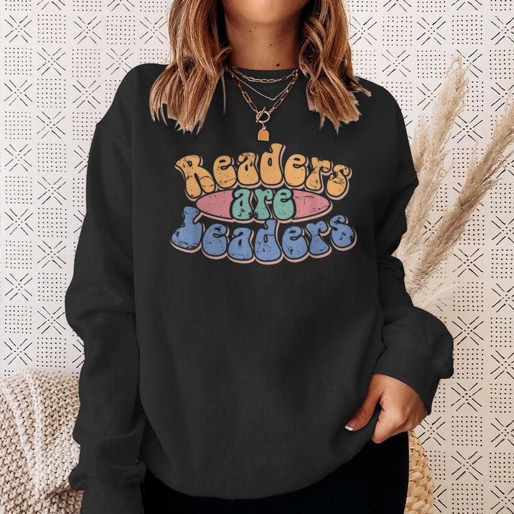 Readers Are Leaders Men Women Kids Reading Book Lover Sweatshirt Gifts for Her