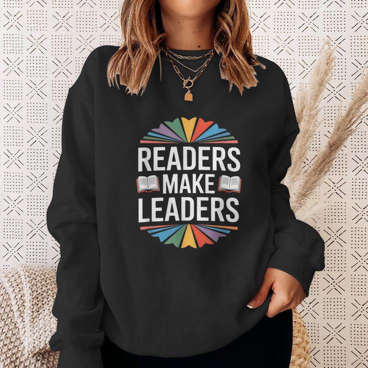 Readers Make Leaders Saying Book Lovers Sweatshirt Gifts for Her