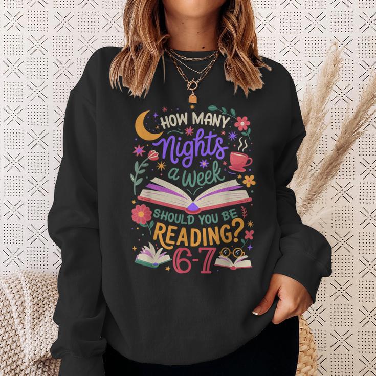 Reading 6 7 Meme Six Seven Cozy Book Lover Teacher Sweatshirt Gifts for Her