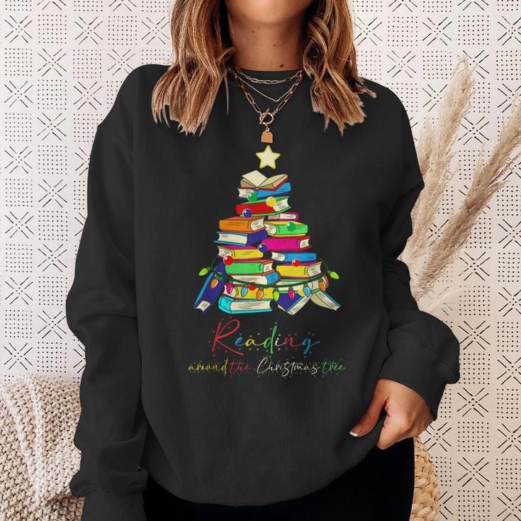 Reading Around The Christmas Tree Books Family Readers Xmas Sweatshirt Gifts for Her