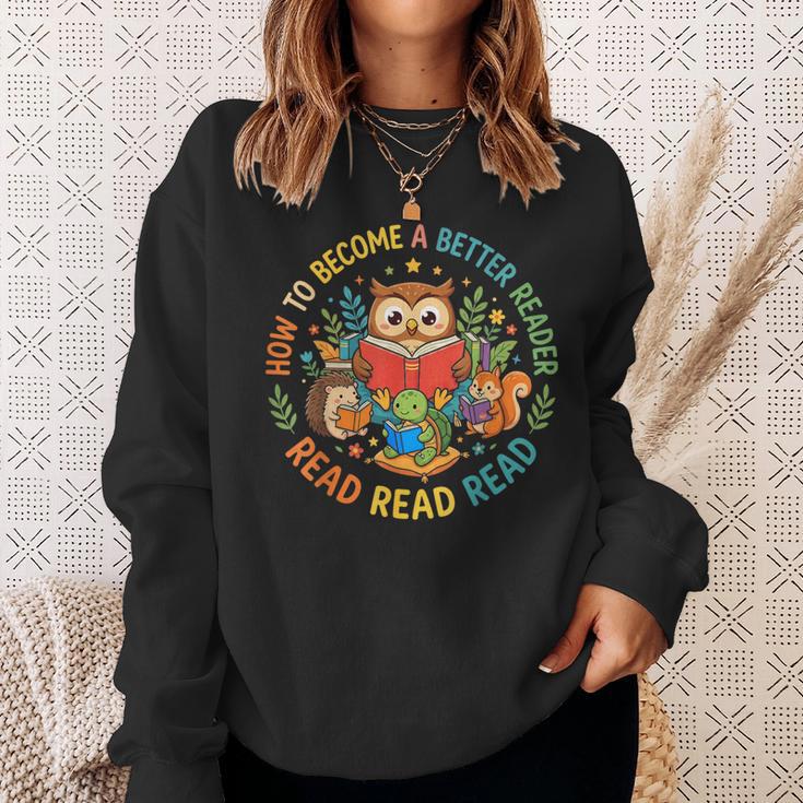 Reading Better Reader Read Book Lover Kids Sweatshirt Gifts for Her