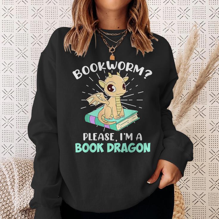 Reading Books Bookworm I Am a Book Dragon Sweatshirt Gifts for Her