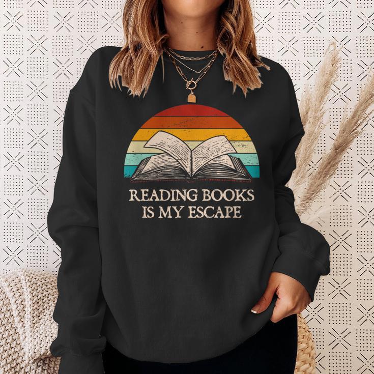 Reading Books Is My Escape Book Lover Humor Bookworm Sweatshirt Gifts for Her