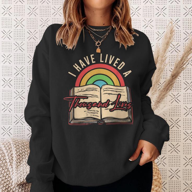 Reading Books Read Library Nerd Geek Literature Bookworm Sweatshirt Gifts for Her