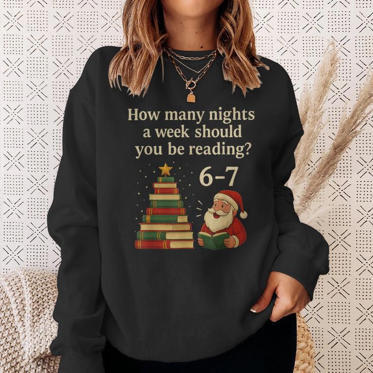 Reading Christmas Tree Book– Reading 6 7 Meme Sweatshirt Gifts for Her