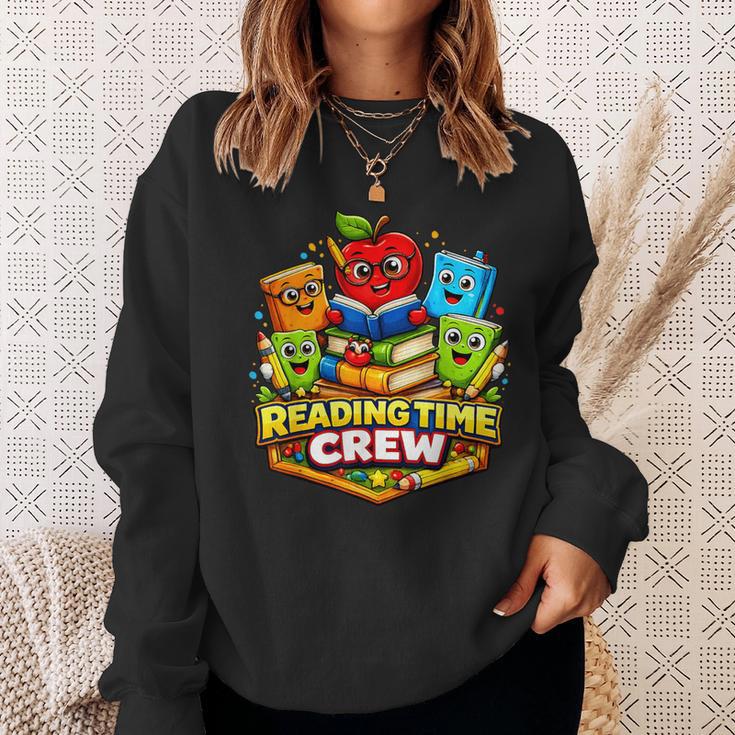 Reading Crew Teacher Literacy Classroom Book Sweatshirt Gifts for Her