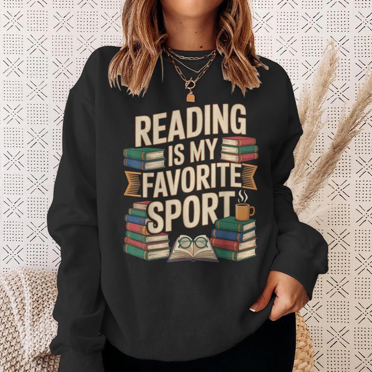 Reading Is My Favorite Sport Book Lover Reader Sweatshirt Gifts for Her