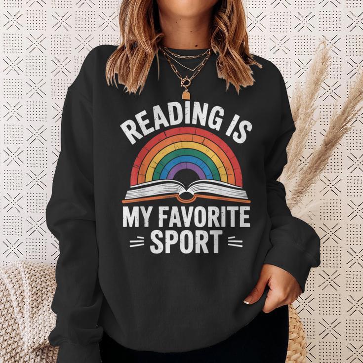 Reading Is My Favorite Sport Book Lover Saying Rainbow Sweatshirt Gifts for Her Reading Is My Favorite Sport Book Lover Saying Rainbow Sweatshirt Gifts for Her