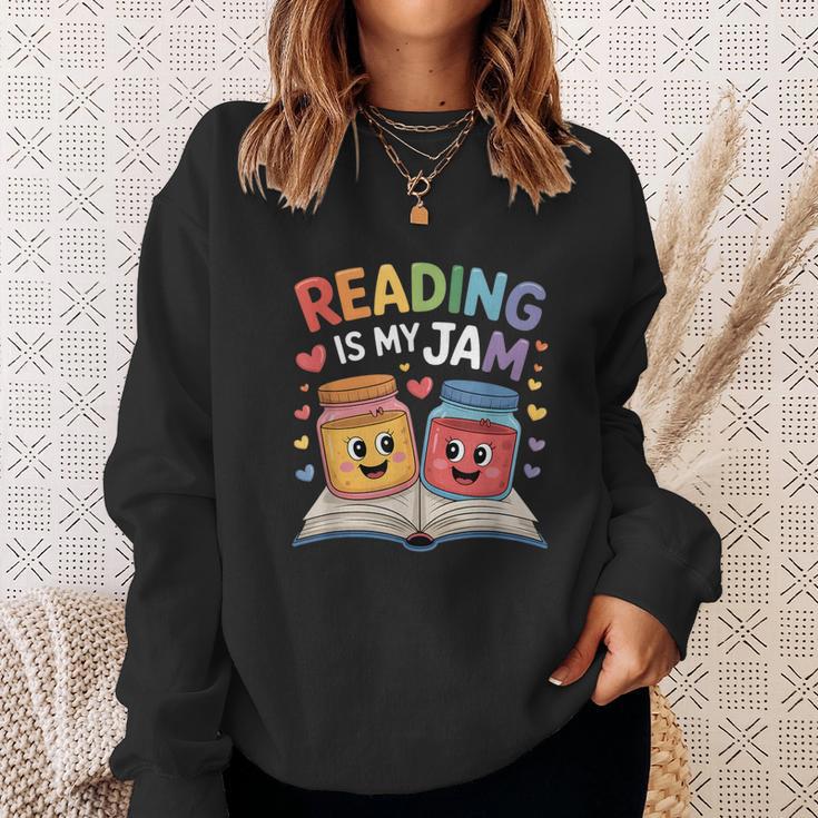 Reading Is My Jam Book Lover Humor Sweatshirt Gifts for Her Reading Is My Jam Book Lover Humor Sweatshirt Gifts for Her