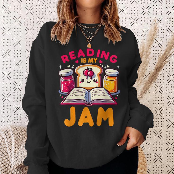 Reading Is My Jam Book Lover Kids Teacher Sweatshirt Gifts for Her