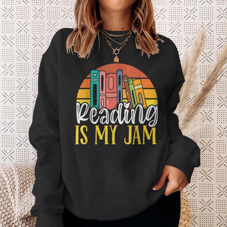 Reading Is My Jam Bookworm Book Reading Sweatshirt Gifts for Her