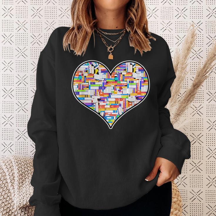 Reading Library Books Lover Heart Librarian Awesome Cute Sweatshirt Gifts for Her